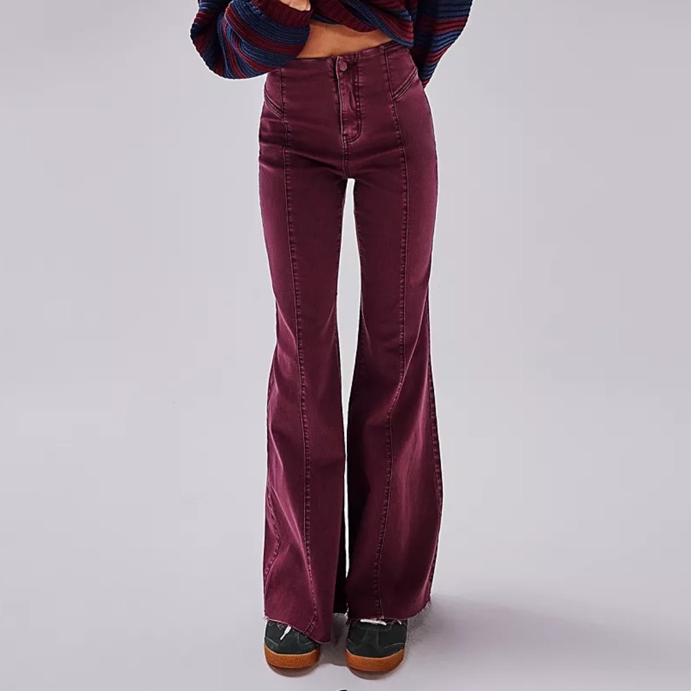 Red We The Free Corduroy Flare Pants
